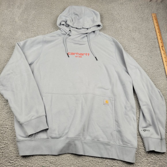 Carhartt Force‎ Relaxed Fit Gray Hoodie XXL Womens Sweatshirt - Picture 2 of 8